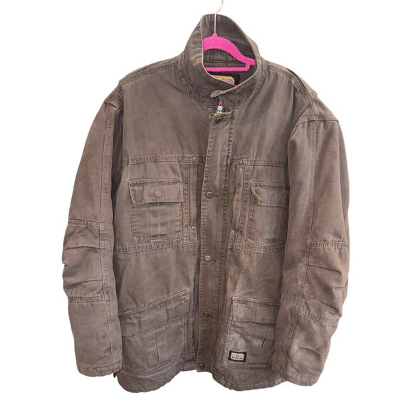 Big Smith Mens Brown Canvas Chore Coat Barn Jacket Heavy Duty Lined Work L - Picture 1 of 11